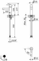 Смеситель для раковины Cezares LEAF-LSM1-NOP