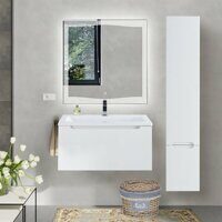 Тумба под раковину подвесная BelBagno ETNA39-800/390-2C-SO-BL-P Bianco Lucido