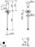 Смеситель для раковины Cezares LEAF-LSM2-NOP